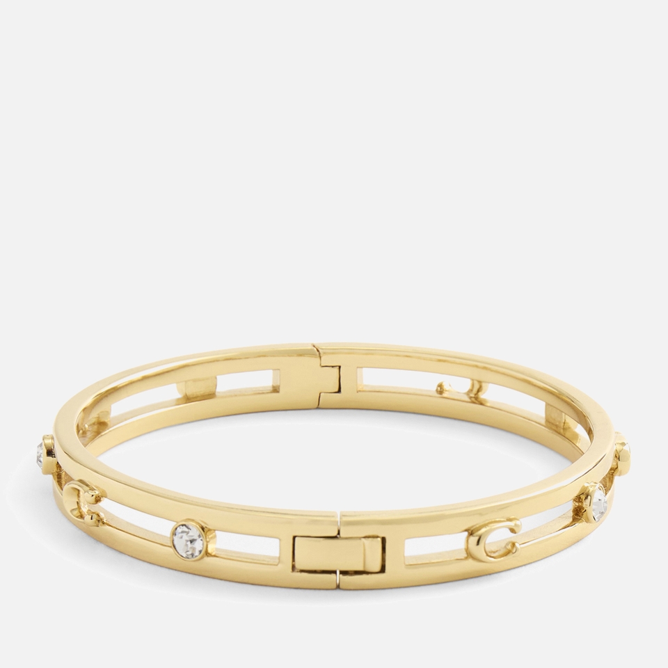 Coach Signature C Gold-Tone Bangle Bracelet