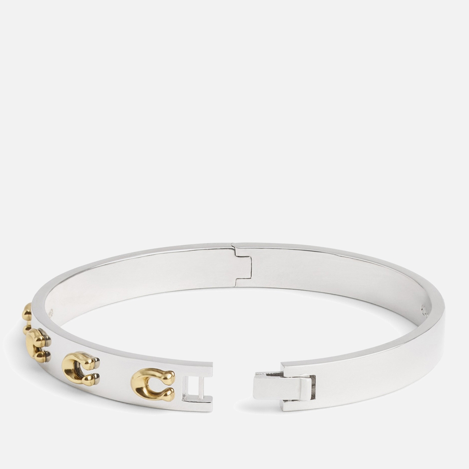 Coach Signature C Hinged Silver-Plated Bracelet