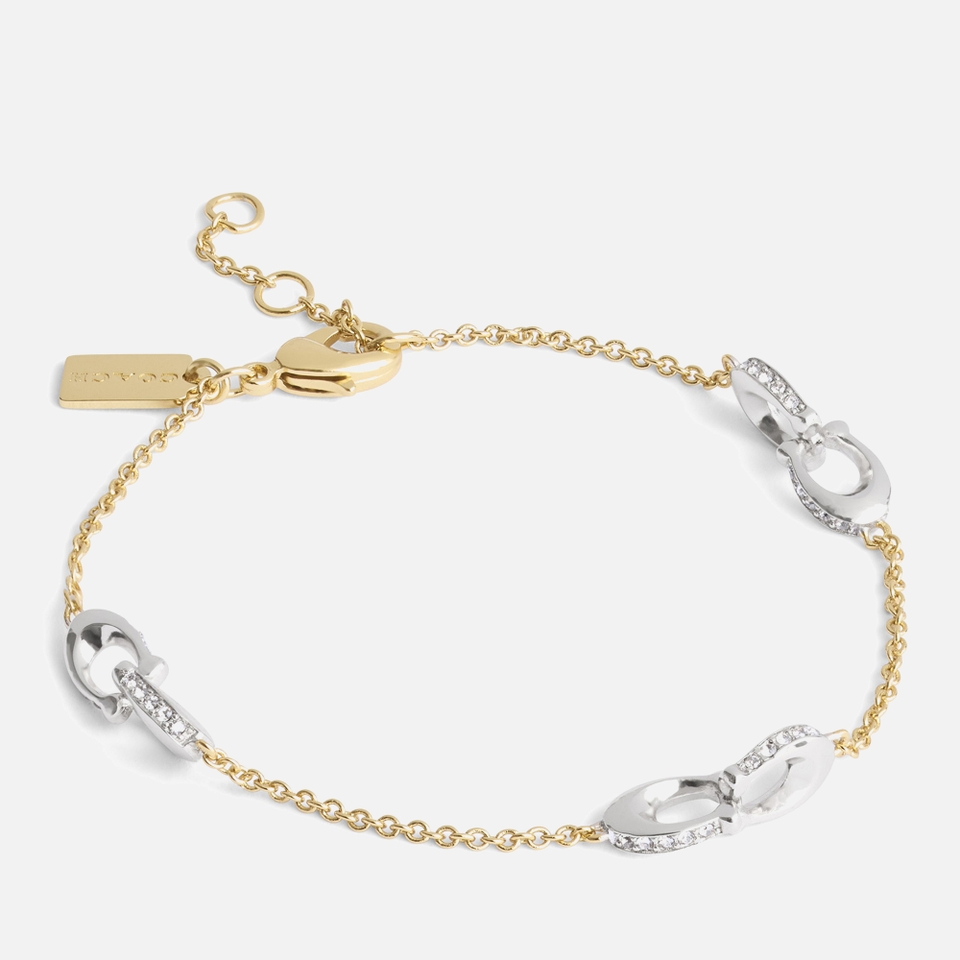 Coach Signature Pavé C Strand Gold-Tone Bracelet