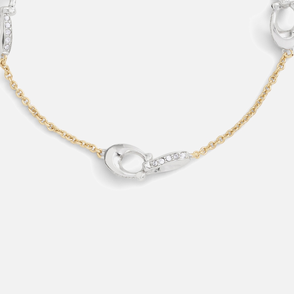 Coach Signature Pavé C Strand Gold-Tone Bracelet