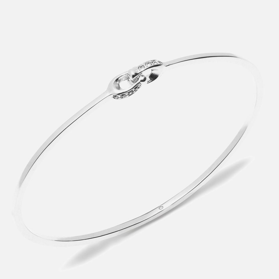 Coach Interlock Pavé C Silver-Tone Bangle Bracelet
