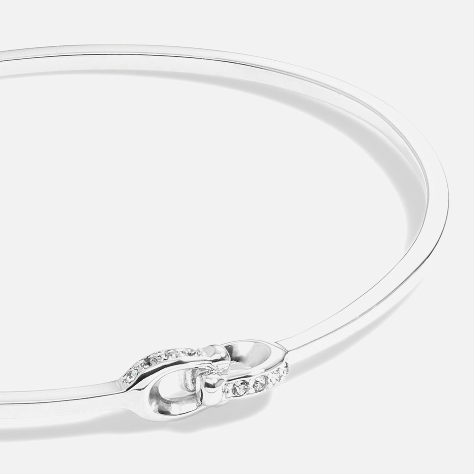Coach Interlock Pavé C Silver-Tone Bangle Bracelet