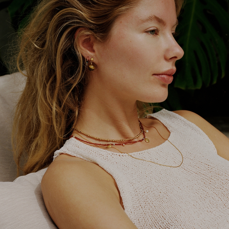 Anni Lu Maroon Harmony 18k Gold-Plated Necklace