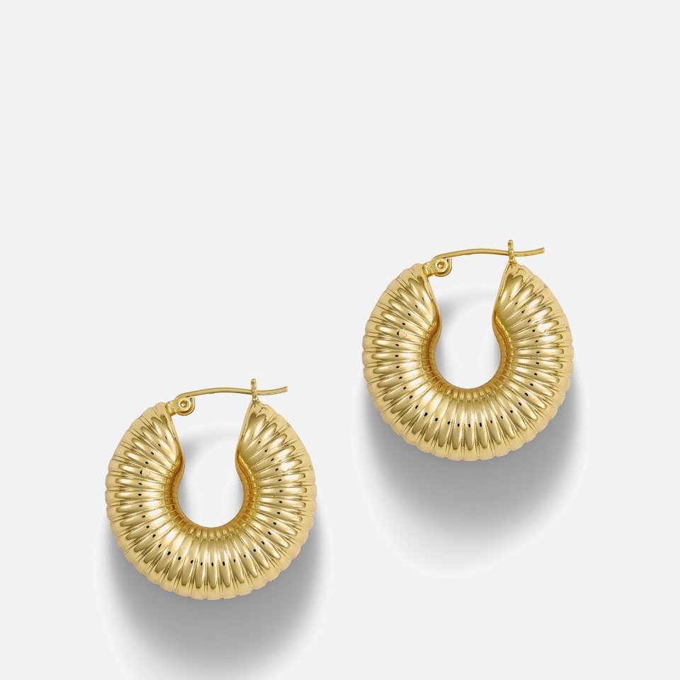 Anni Lu Ripple 18k Gold-Plated Hoop Earrings
