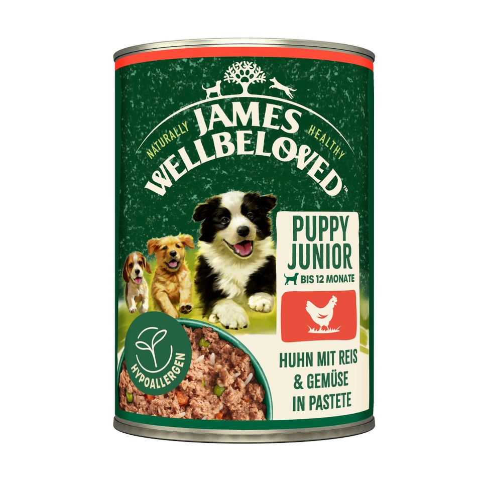 Welpe/Junior Hund Nass Huhn mit Reis & Gemüse in Pastete