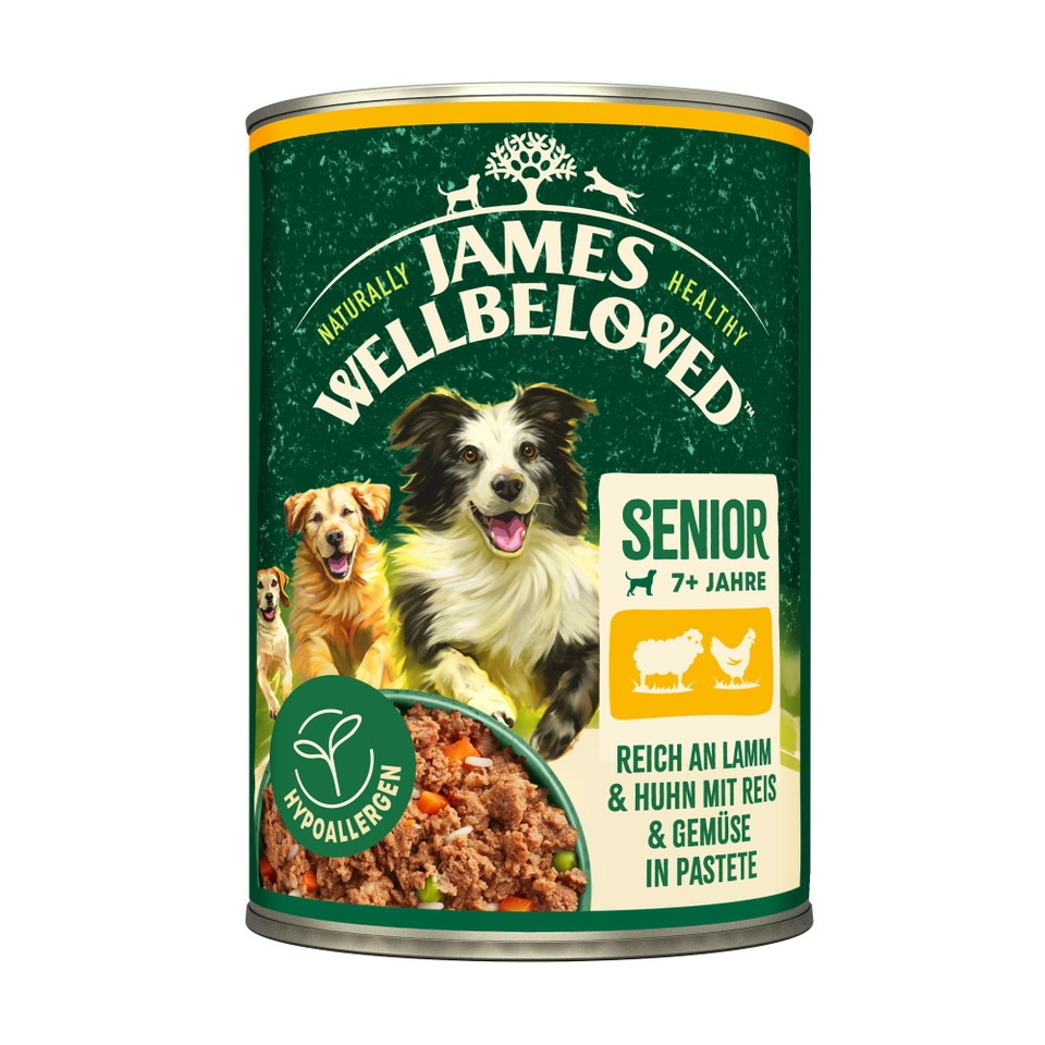 Senior Hund Nass reich an Lamm & Huhn mit Reis & Gemüse in Pastete