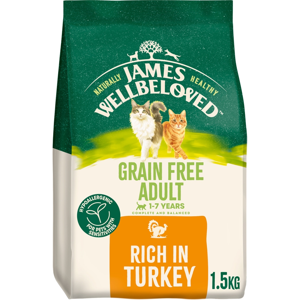 Adult Turkey & Veg Grain Free Dry Cat Food 1.5kg