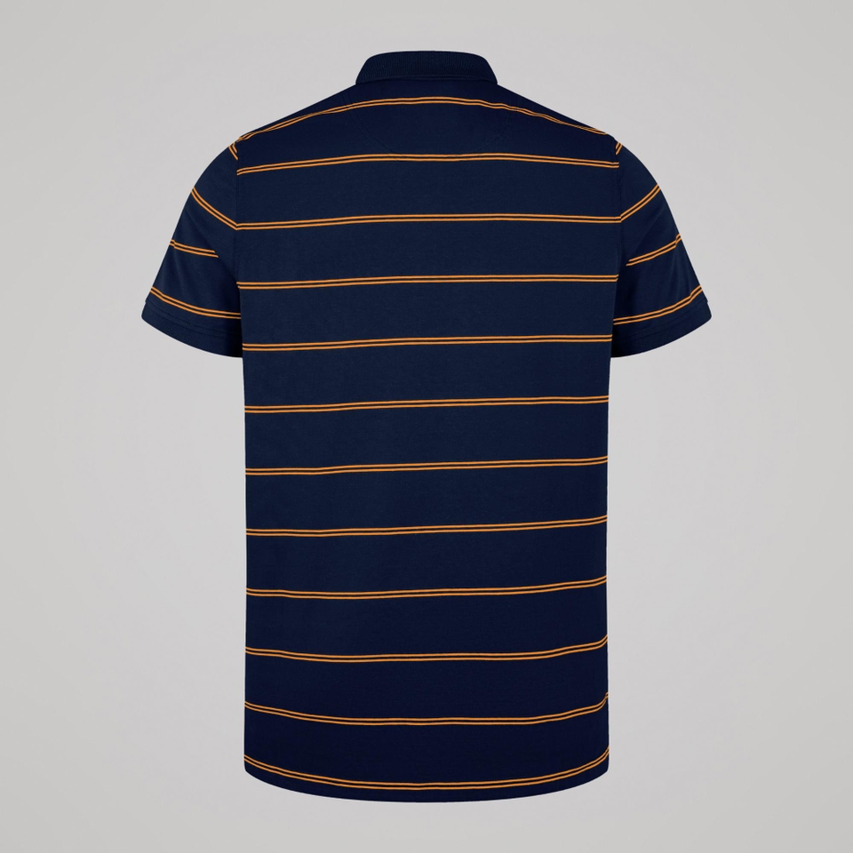 MENS YARN DYE STRIPE POLO NAVY