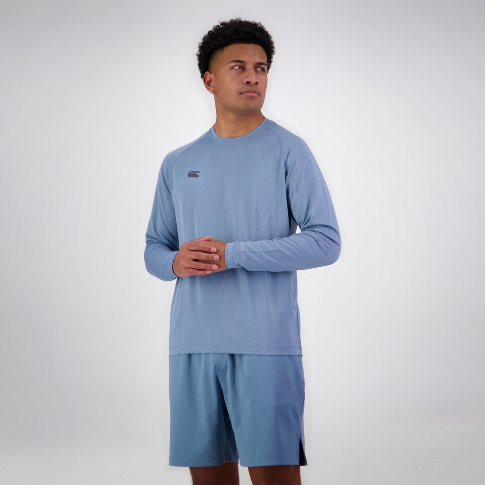 MENS TEMPO+ LONG SLEEVE TRAINING T-SHIRT BLUE