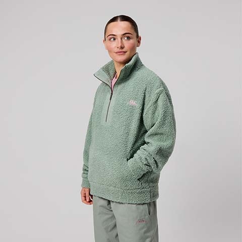WOMENS SCENE-SET QUARTER ZIP GREEN