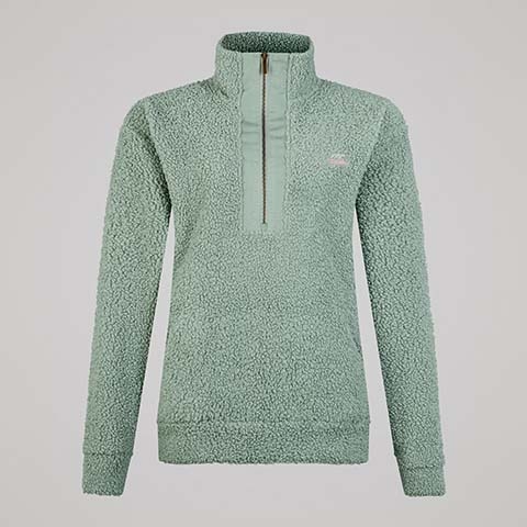 WOMENS SCENE-SET QUARTER ZIP GREEN