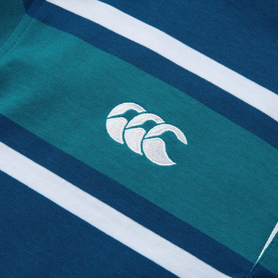 MENS ENGINEERED STRIPE RUGBY BLUE