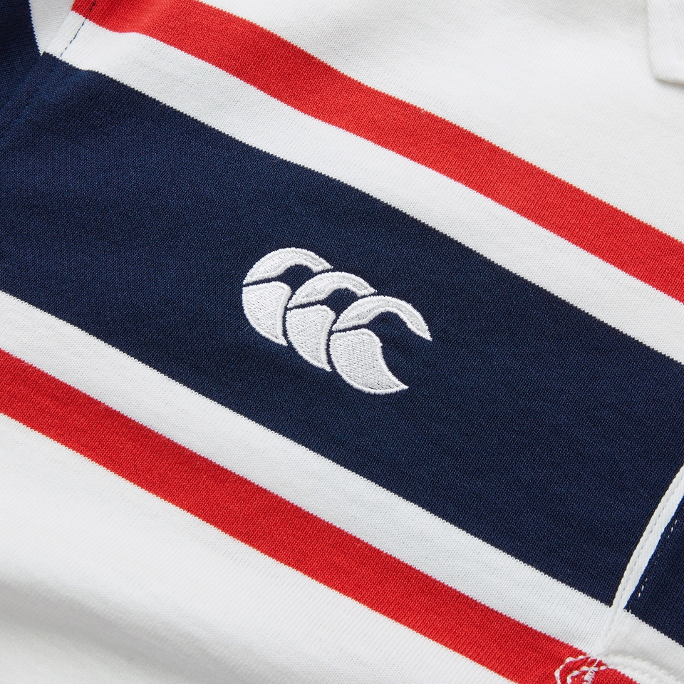 MENS ENGINEERED STRIPE RUGBY EGRET