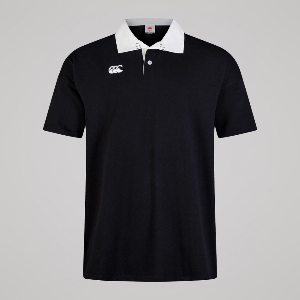 MENS SOLID DYE RUGBY BLACK