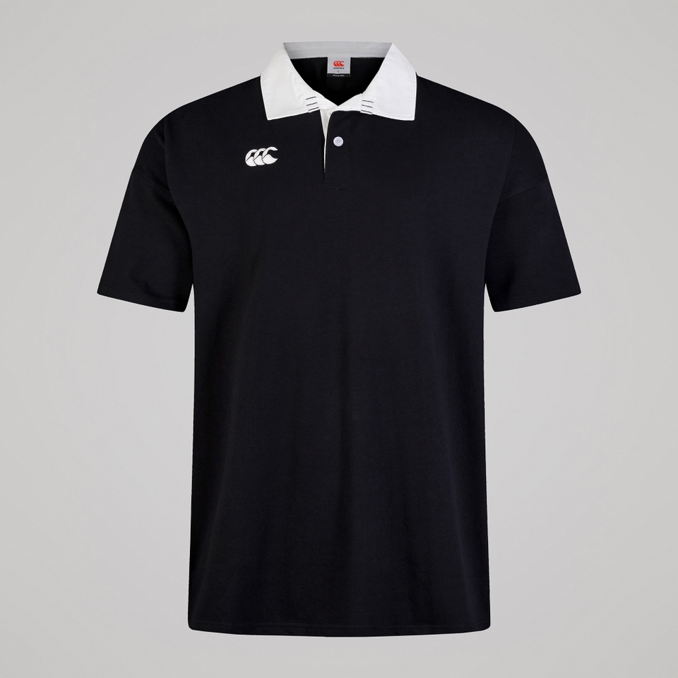 MENS SOLID DYE RUGBY BLACK