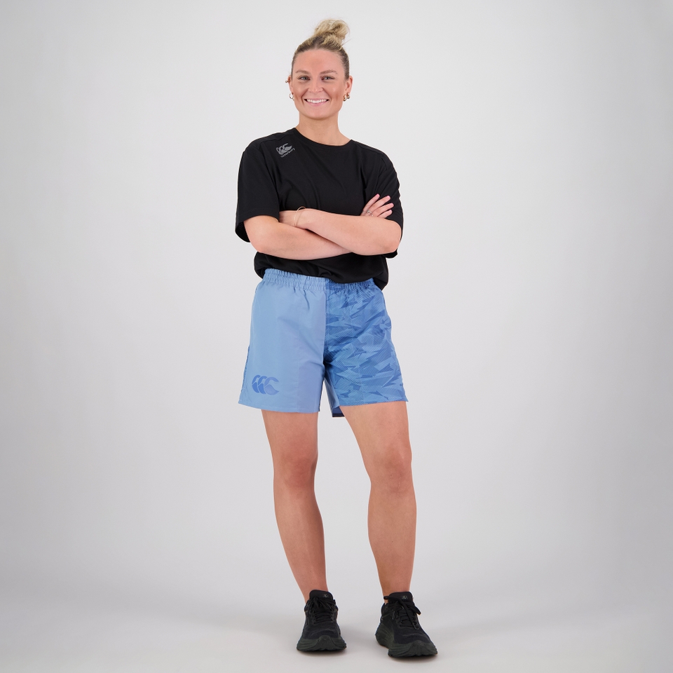 WOMENS CAMO HARLETIC SHORT BLUE