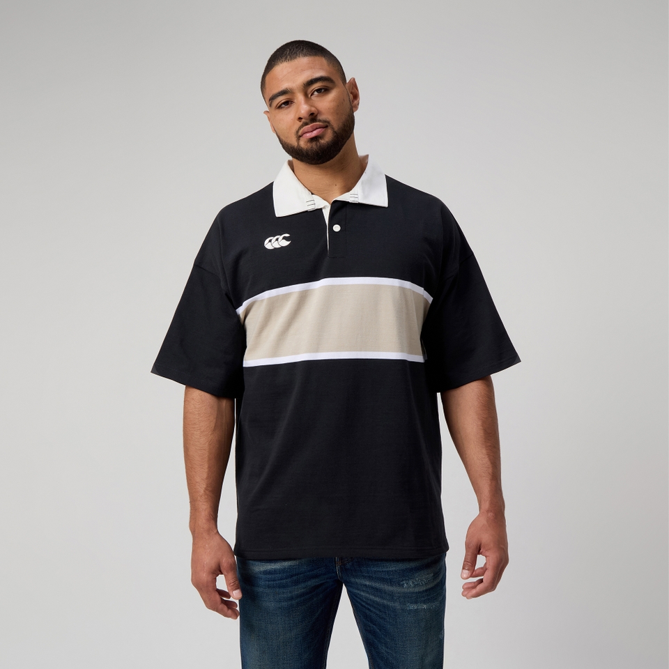 MENS YARN DYE RUGBY BLACK