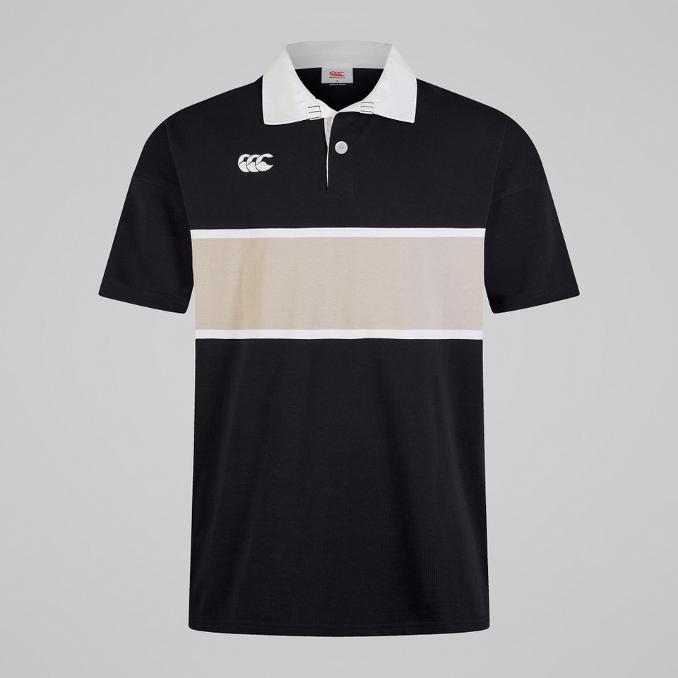 MENS YARN DYE RUGBY BLACK