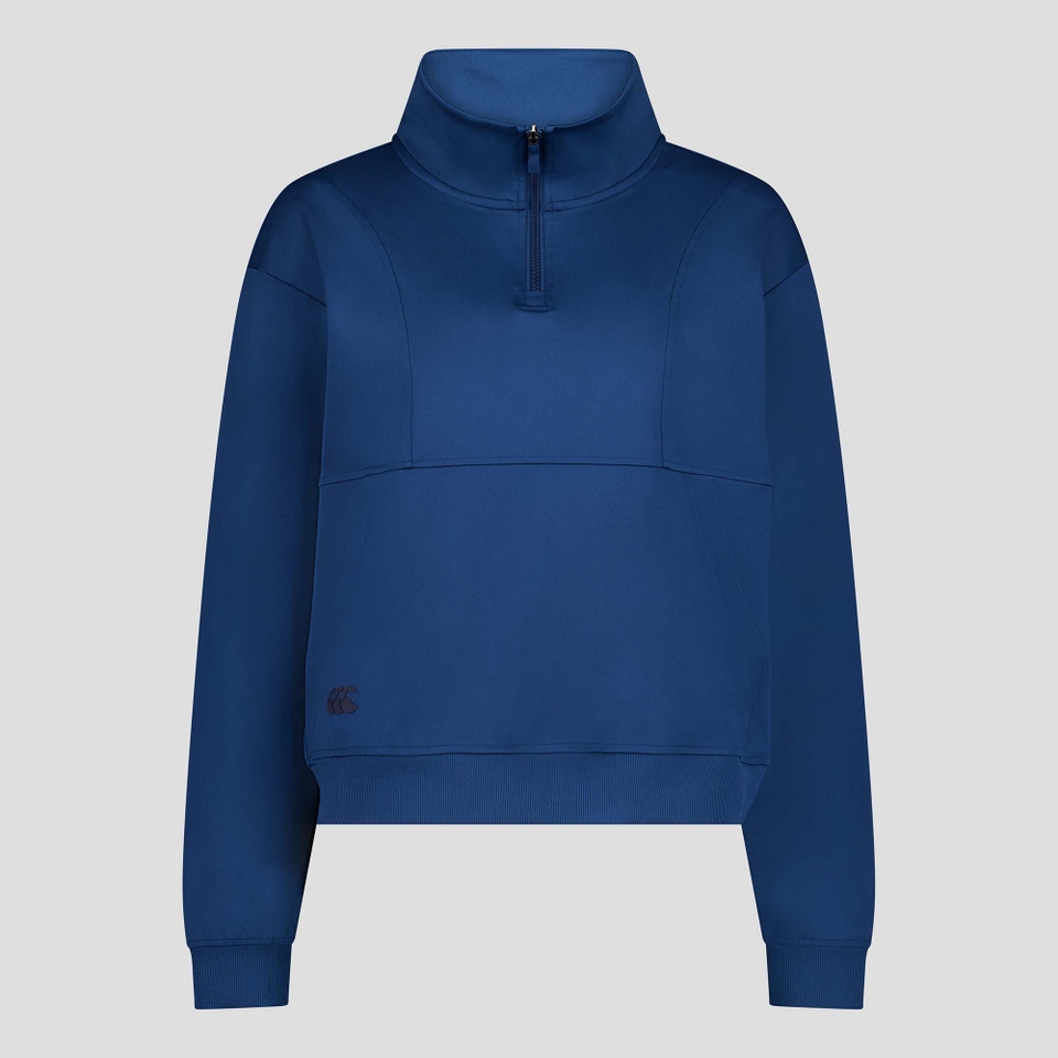WOMENS TEMPO+ QUARTER ZIP SWEATER BLUE