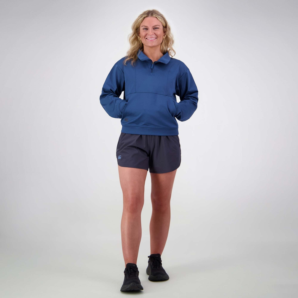 WOMENS TEMPO+ QUARTER ZIP SWEATER BLUE