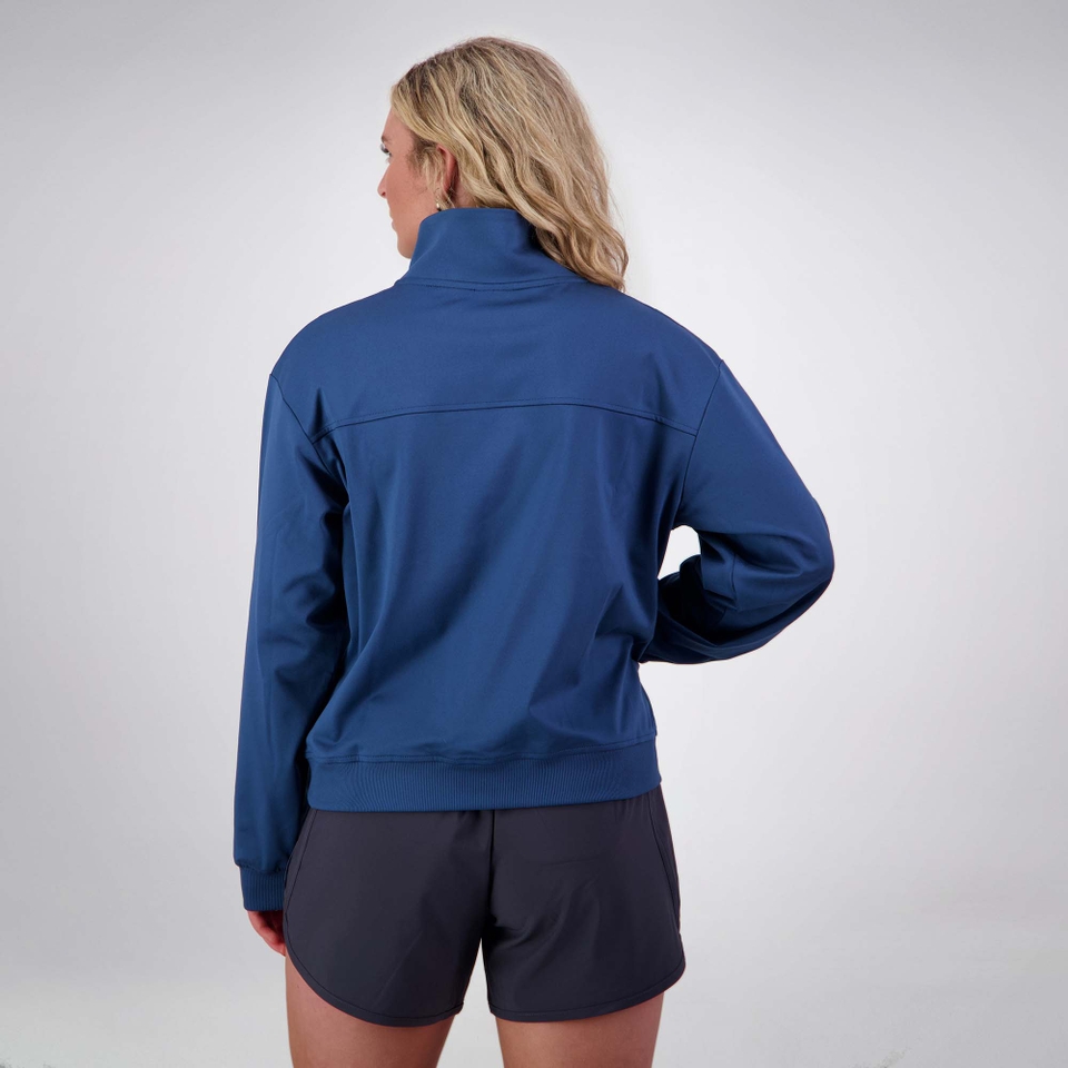 WOMENS TEMPO+ QUARTER ZIP SWEATER BLUE