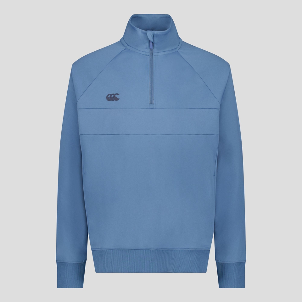MENS TEMPO+ QUARTER ZIP SWEATER BLUE