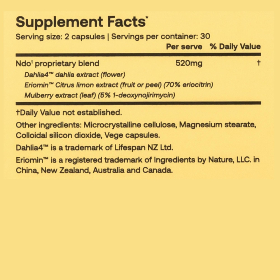 Ndo¹ Equilibrium - Blood Sugar Supplements - 60 Capsules