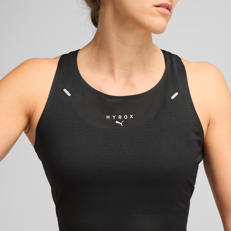 W PUMA x HYROX ULTRASPUN CROP TANK - Black