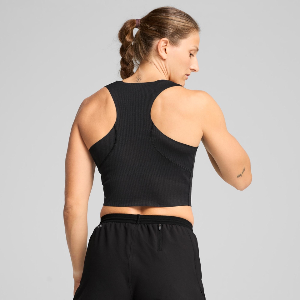 W PUMA x HYROX ULTRASPUN CROP TANK - Black