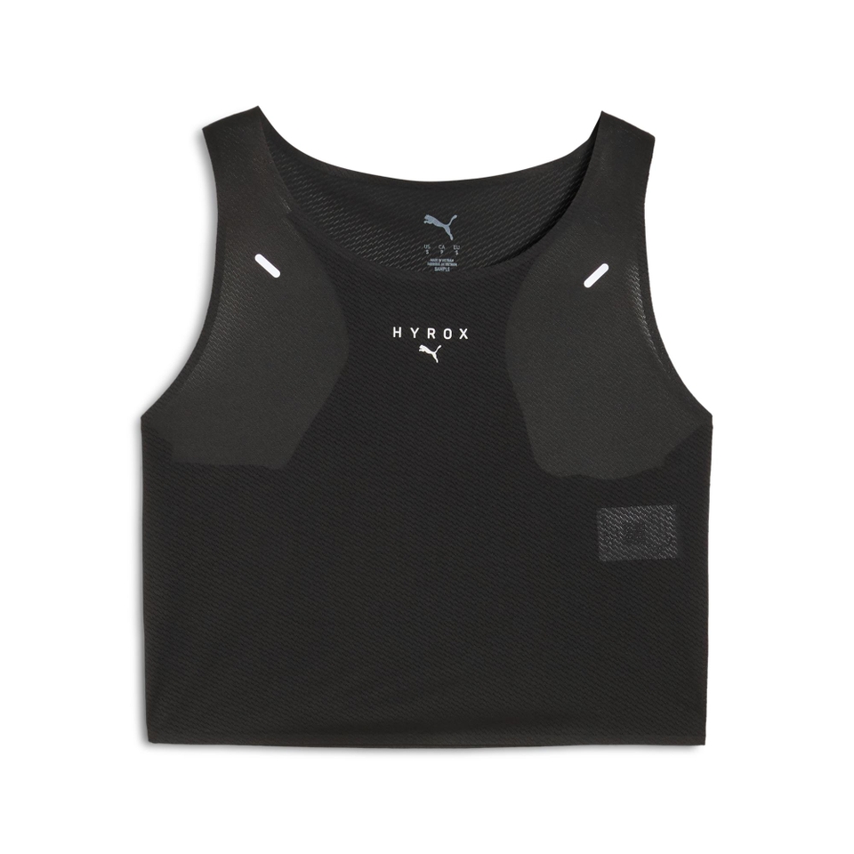 W PUMA x HYROX ULTRASPUN CROP TANK - Black