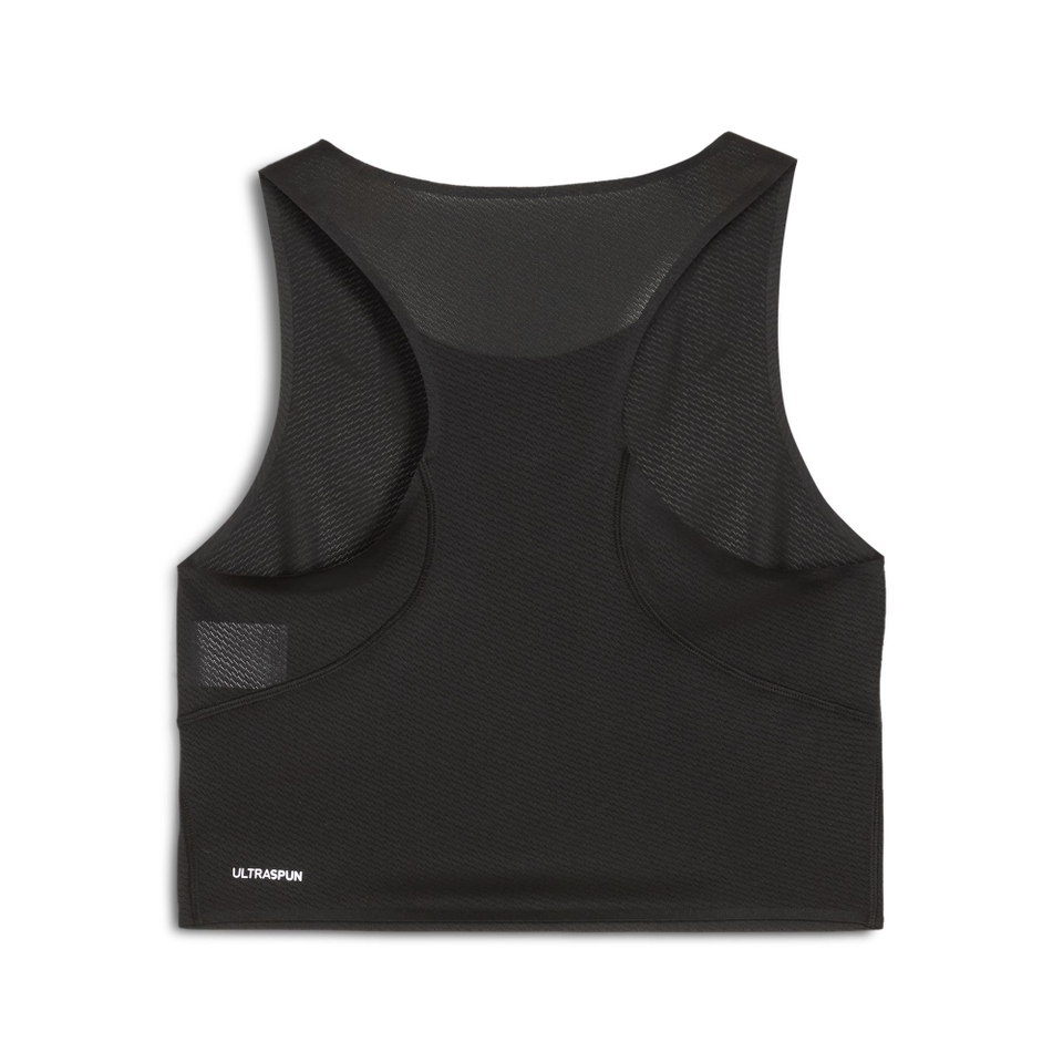 W PUMA x HYROX ULTRASPUN CROP TANK - Black