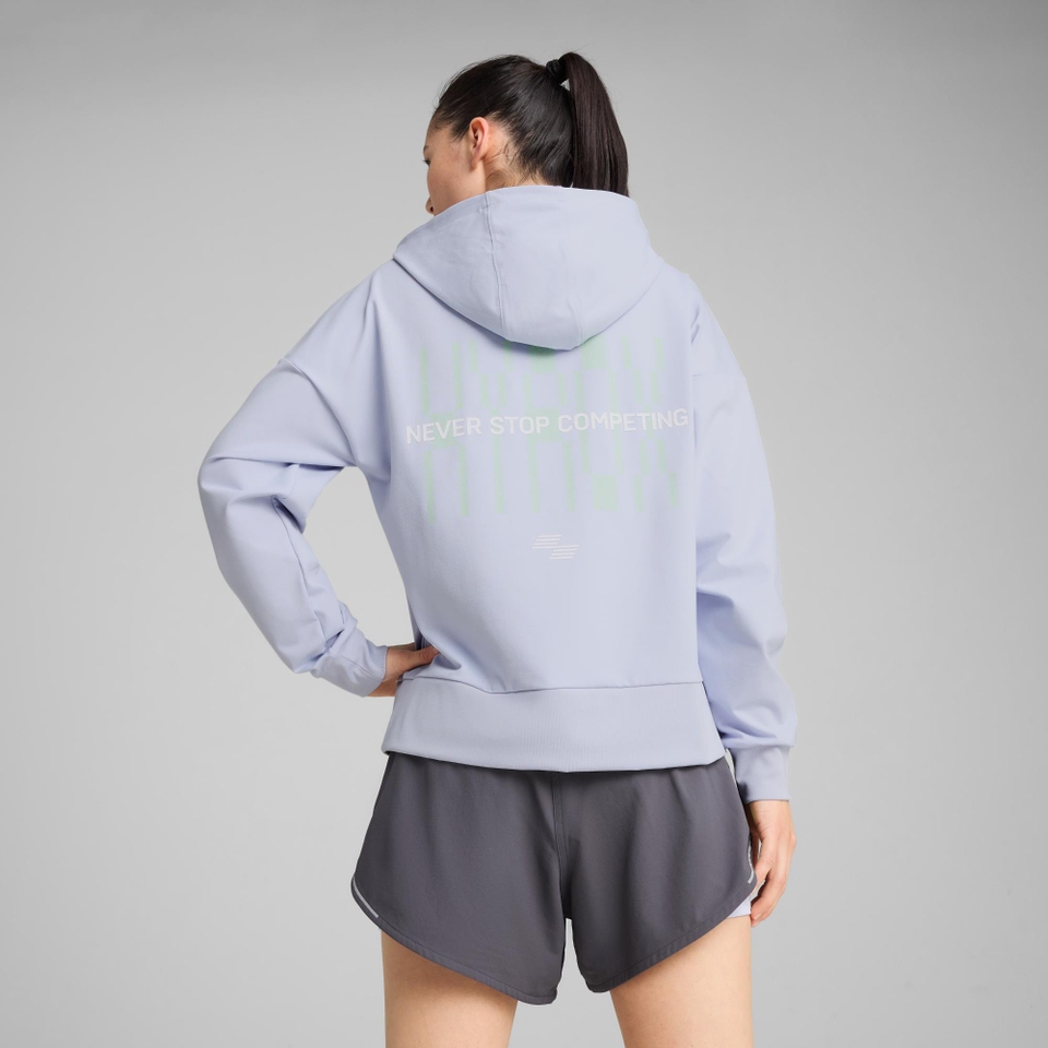 W PUMA x HYROX Cloudspun Hoodie - Blue