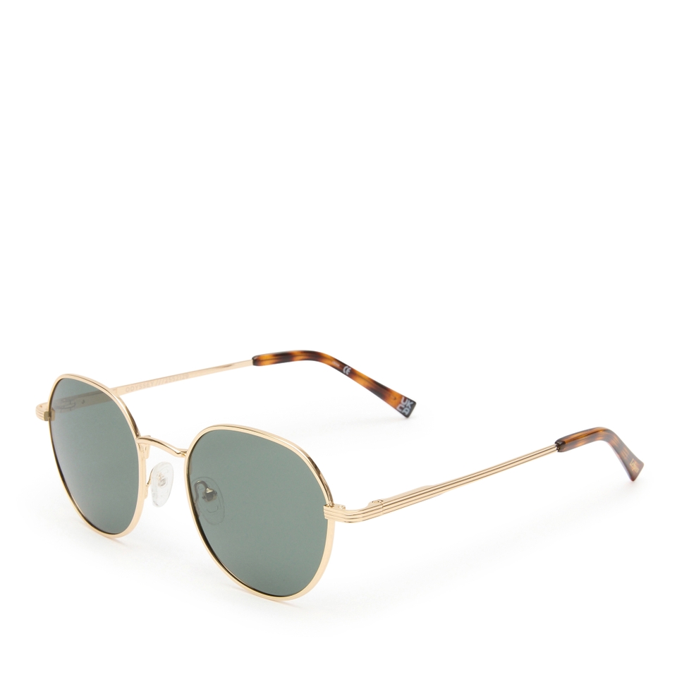 Le Specs Odyssey Gold-Tone Round-Frame Sunglasses