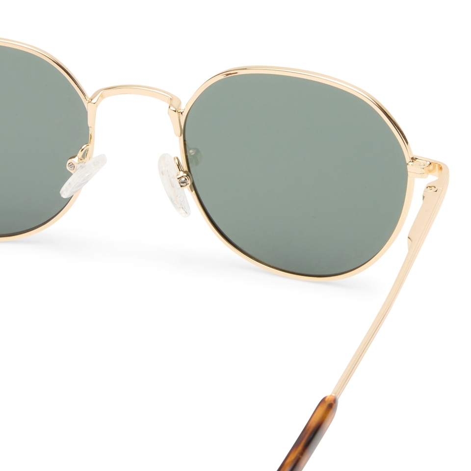 Le Specs Odyssey Gold-Tone Round-Frame Sunglasses