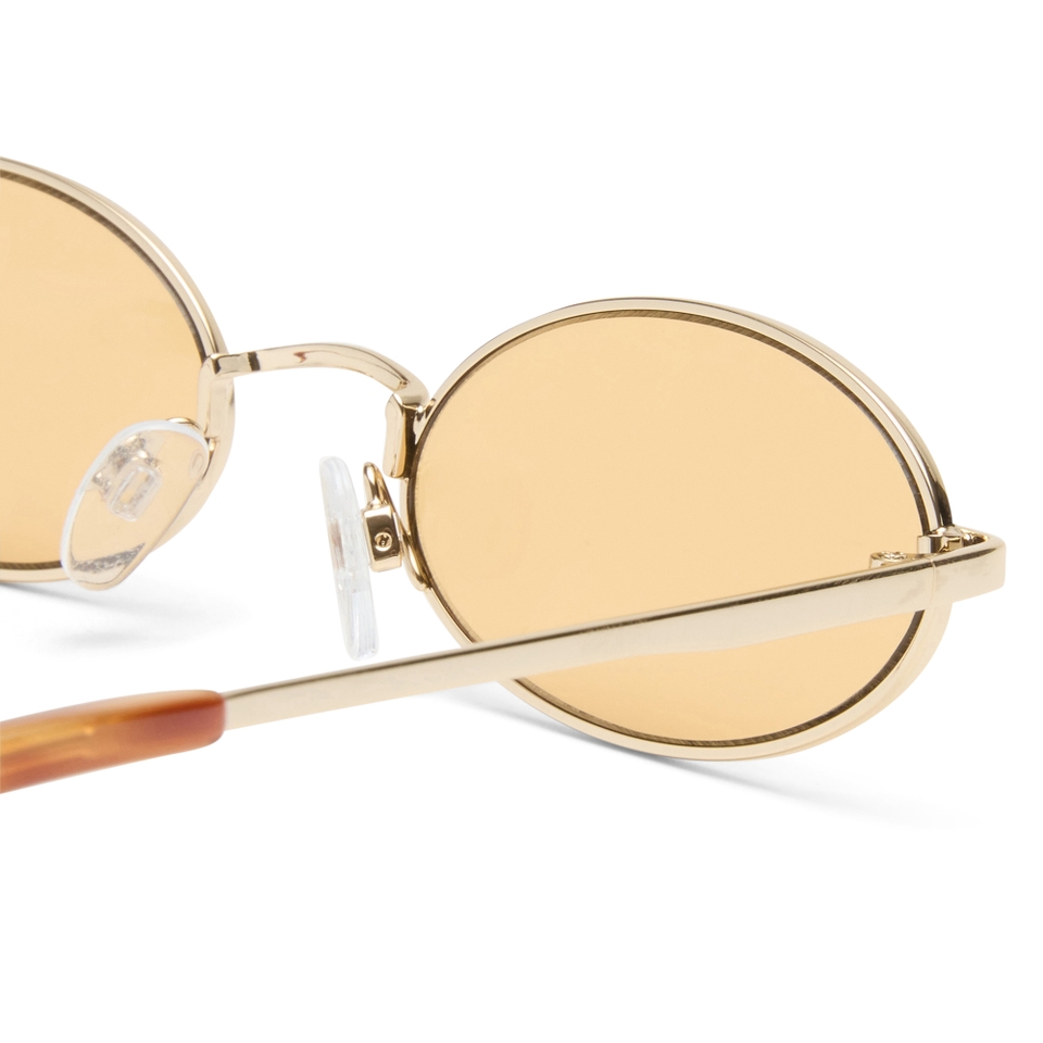 Le Specs Love Train Gold-Tone Oval-Frame Sunglasses