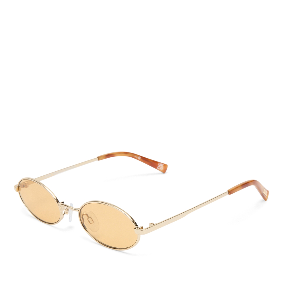 Le Specs Love Train Gold-Tone Oval-Frame Sunglasses