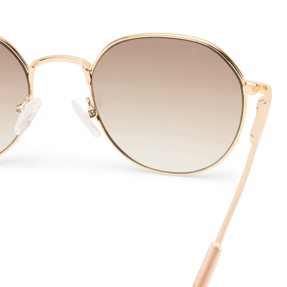 Le Specs Odyssey Gold-Tone Round-Frame Sunglasses