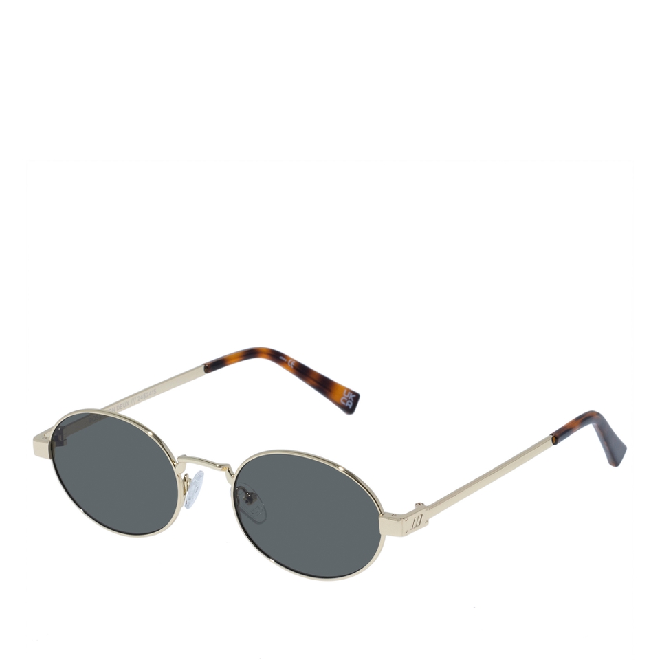 Le Specs Poseidon Deux Gold-Tone Oval-Frame Sunglasses