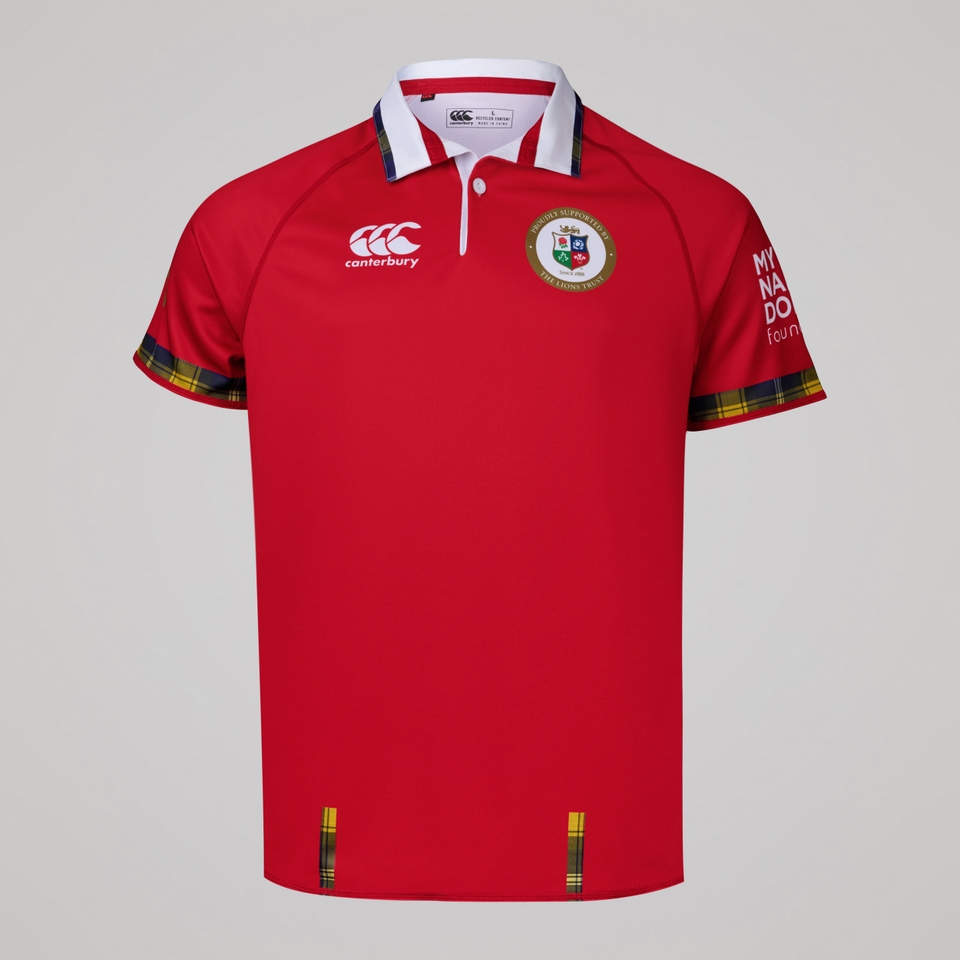 JUNIOR UNISEX MY NAME'5 DODDIE FOUNDATION X BRITISH & IRISH LIONS CHARITY RUGBY JERSEY RED