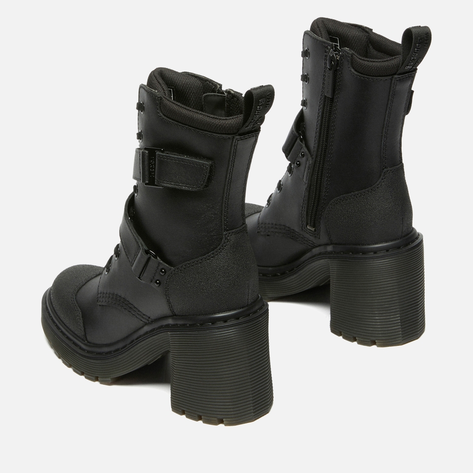 【 Dr. Martens】Chesney Tech Strap Eight Eye Heeled Boots Dr Martens - Black Tech Chesney Heeled Boot SKU number