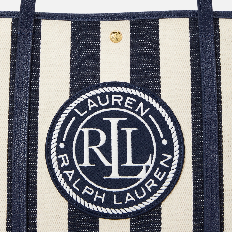 Lauren Ralph Lauren Emerie Herringbone Cotton Twill Extra Large Tote Bag