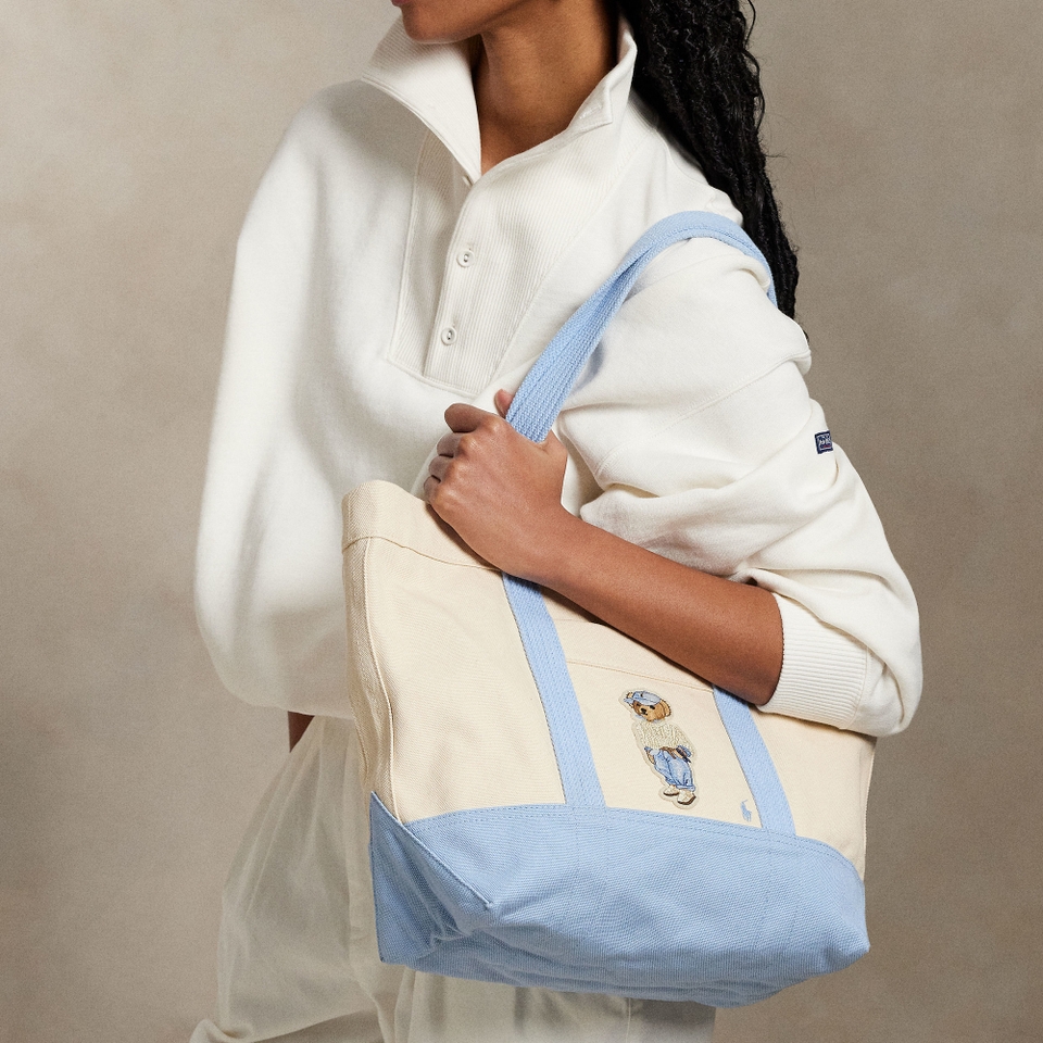 Polo Ralph Lauren Bear Canvas Tote Bag