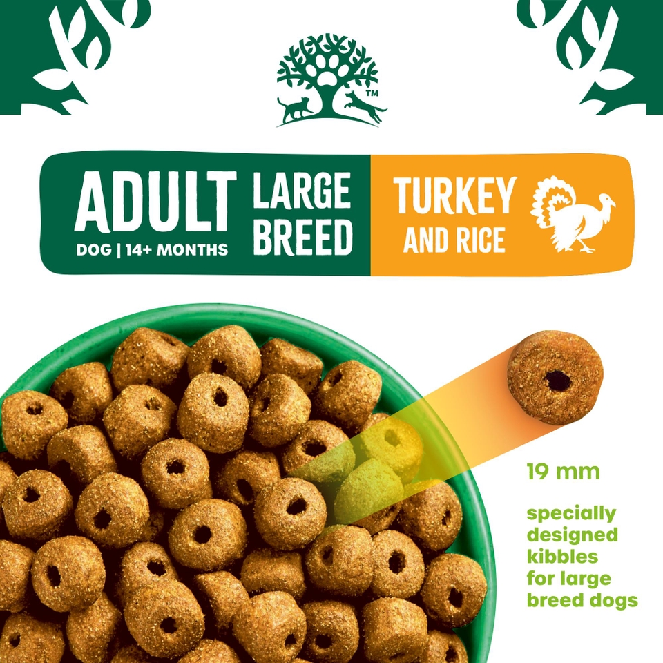 Adult Turkey & Rice Large Breed Dry Dog Food 15kg