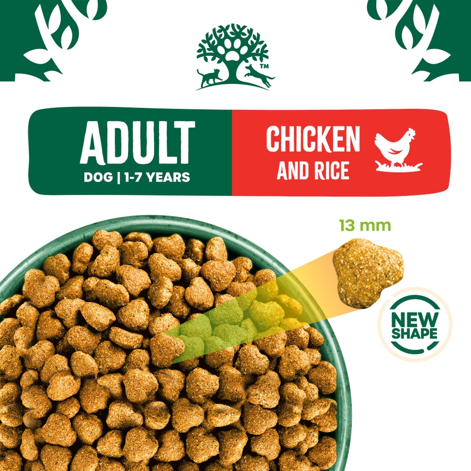 Adult Chicken & Rice Dry Dog Food 15kg
