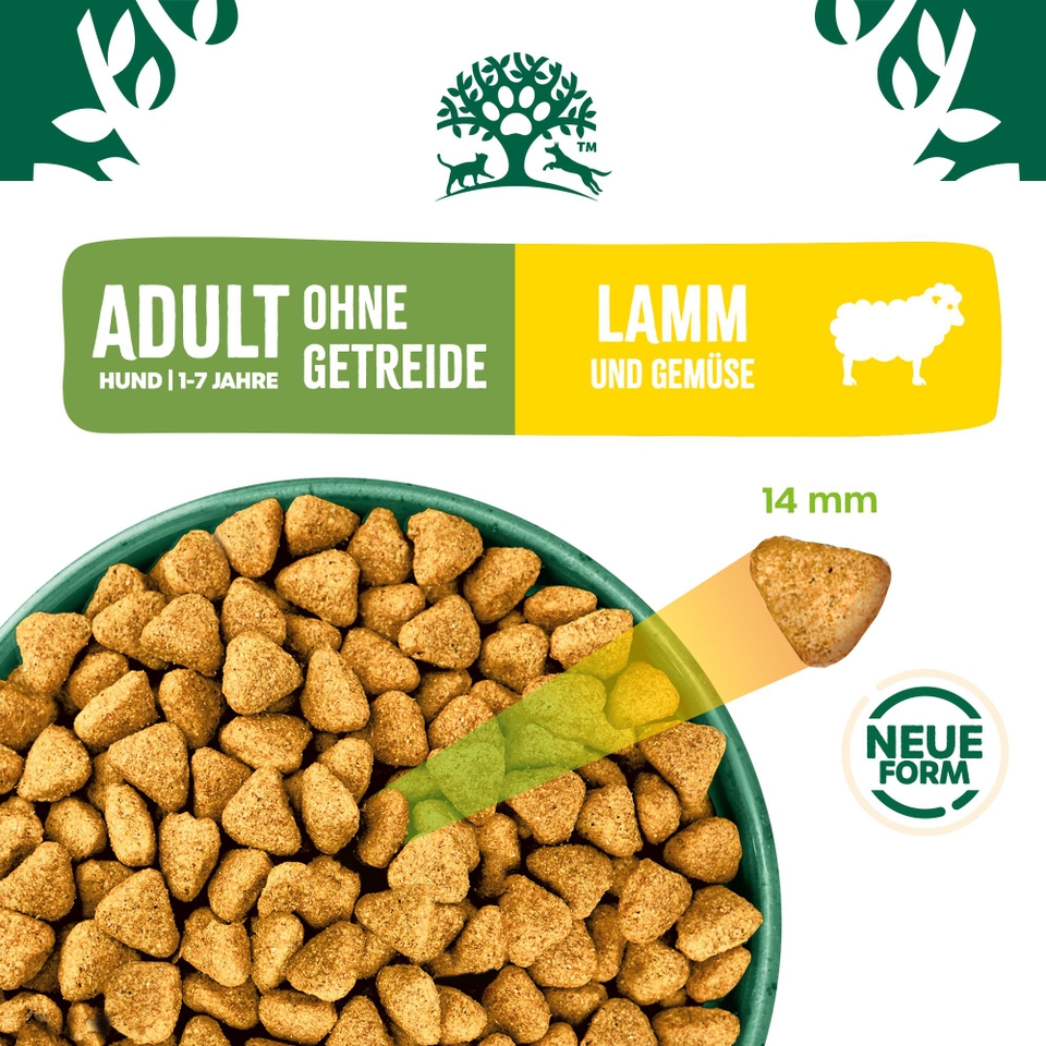 Adult Hundetrockenfutter ohne Getreide Lamm & Gemüse 10kg
