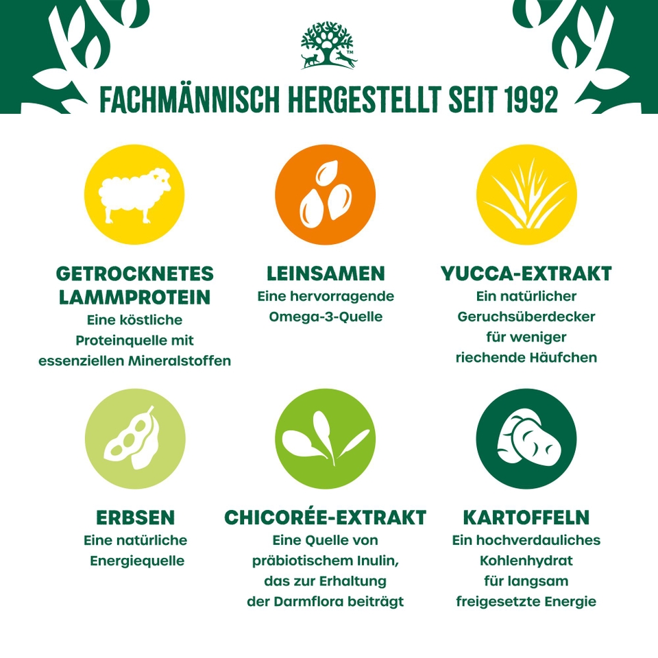 Adult Hundetrockenfutter ohne Getreide Lamm & Gemüse 10kg