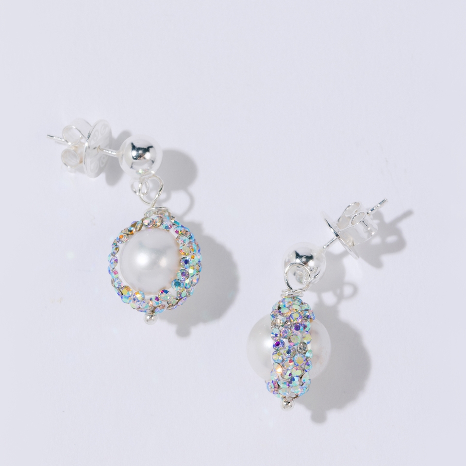 Pearl Octopuss.y Freshwater Pearl Silver-Plated Drop Earrings