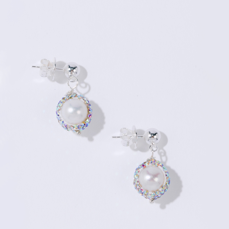 Pearl Octopuss.y Freshwater Pearl Silver-Plated Drop Earrings