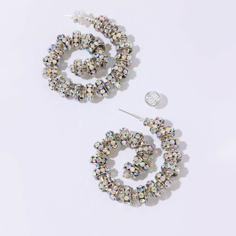 Pearl Octopuss.y Spiral Silver-Plated Hoop Earrings