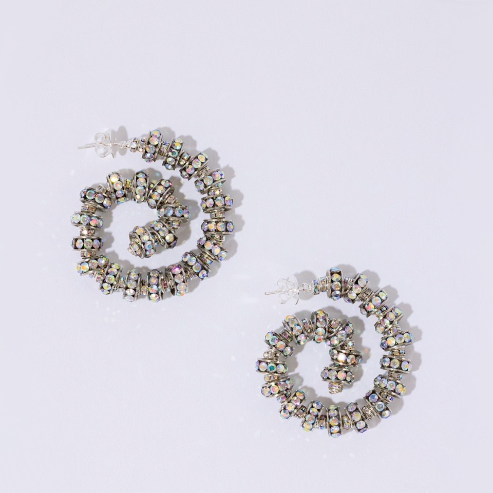 Pearl Octopuss.y Spiral Silver-Plated Hoop Earrings